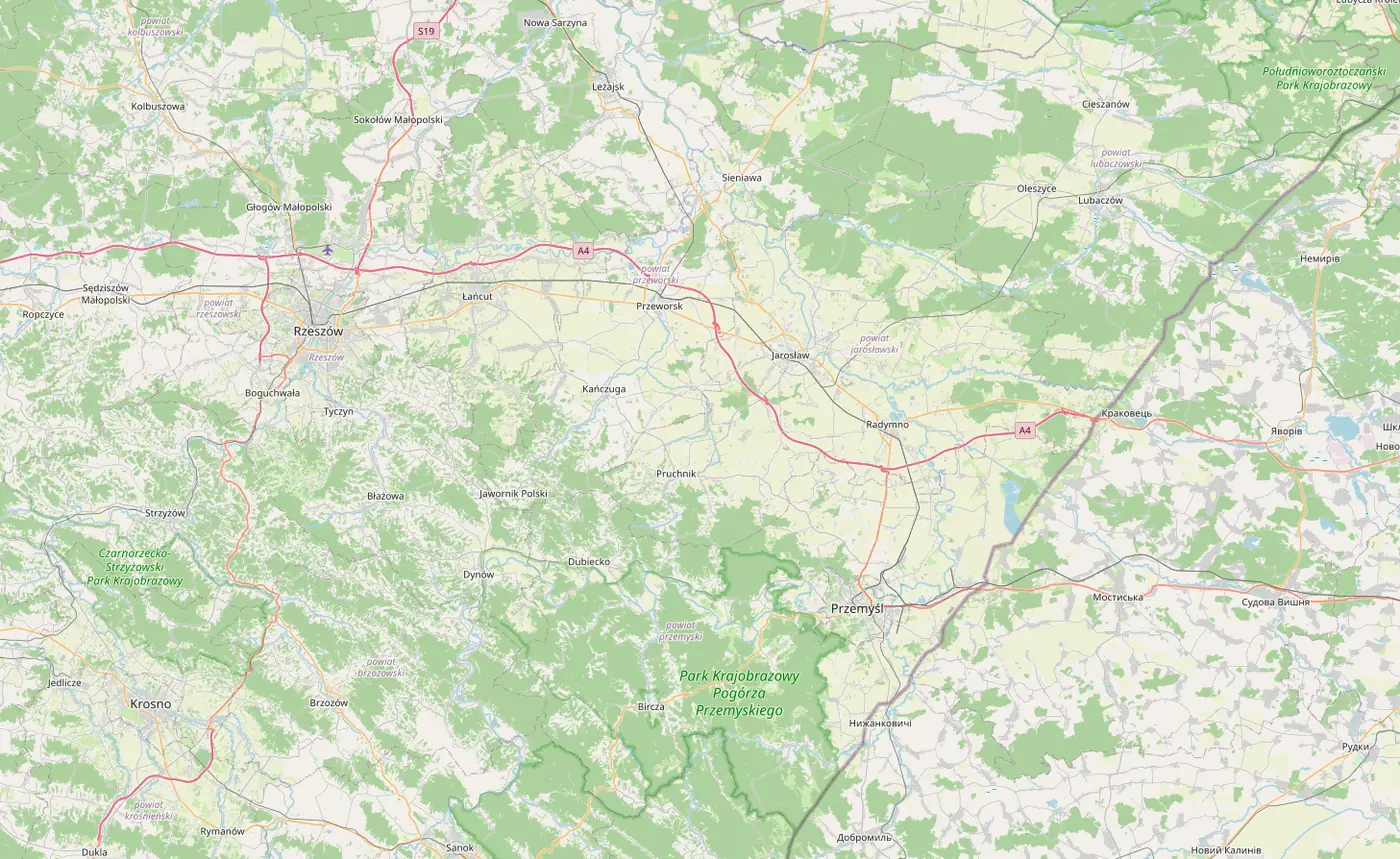 Mapa realizacji remontowych na Podkarpaciu dla firmy Jamroz Remonty