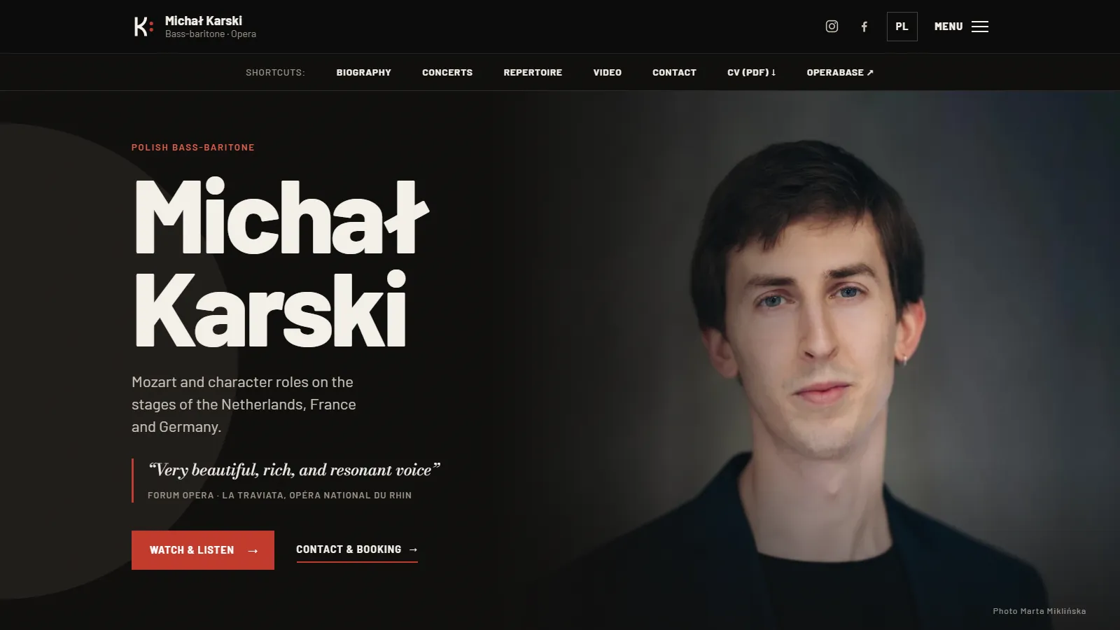 Michał Karski, Śpiewak operowy (bas-baryton) · międzynarodowo