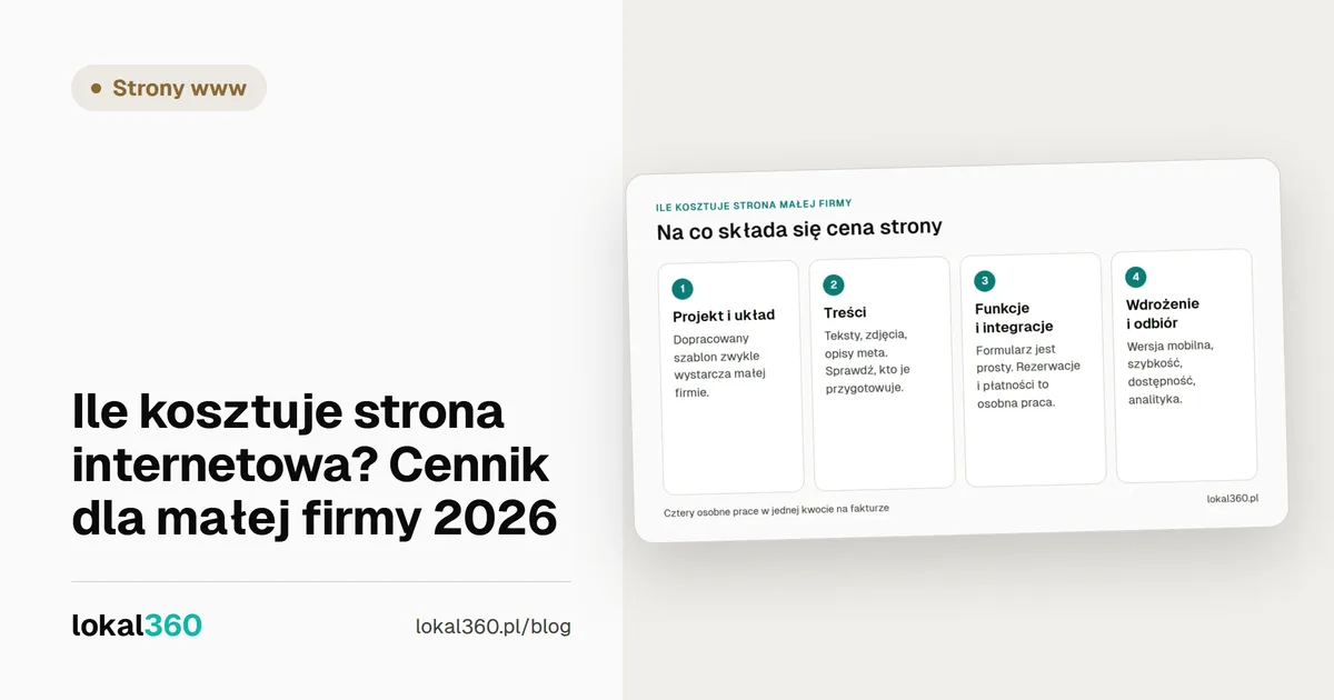 Okładka wpisu: Ile kosztuje strona internetowa? Cennik dla małej firmy 2026
